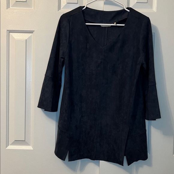 Soft Surroundings Tops - Soft Surroundings Izzy Tunic Blouse Faux Suede 3/4 Bell Sleeve Size‎ S